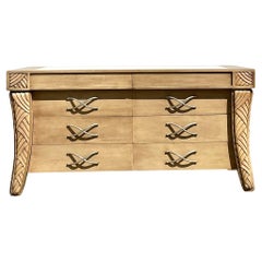 Vintage Coastal Carved Leg Dresser
