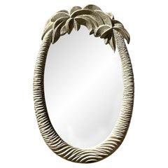 Miroir vintage en forme de palmier sculpté