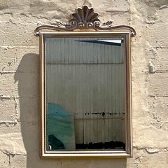 Vintage Coastal Carved Shell Mirror