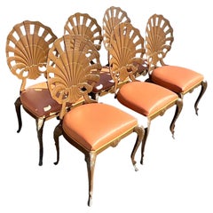 Vintage Coastal Cast Aluminum Brown Jordan Grotto Chairs, Set of 6