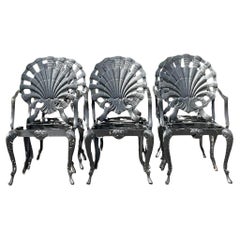 Vintage Coastal Cast Aluminum Grotto Chairs After Brown Jordan - Set of 6