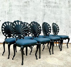 Vintage Coastal Cast Aluminum Grotto Chairs After Brown Jordan - Set of 8