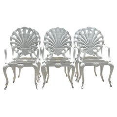Vintage Coastal Cast Aluminum Grotto Dining Chairs After Brown Jordan - Set of 6