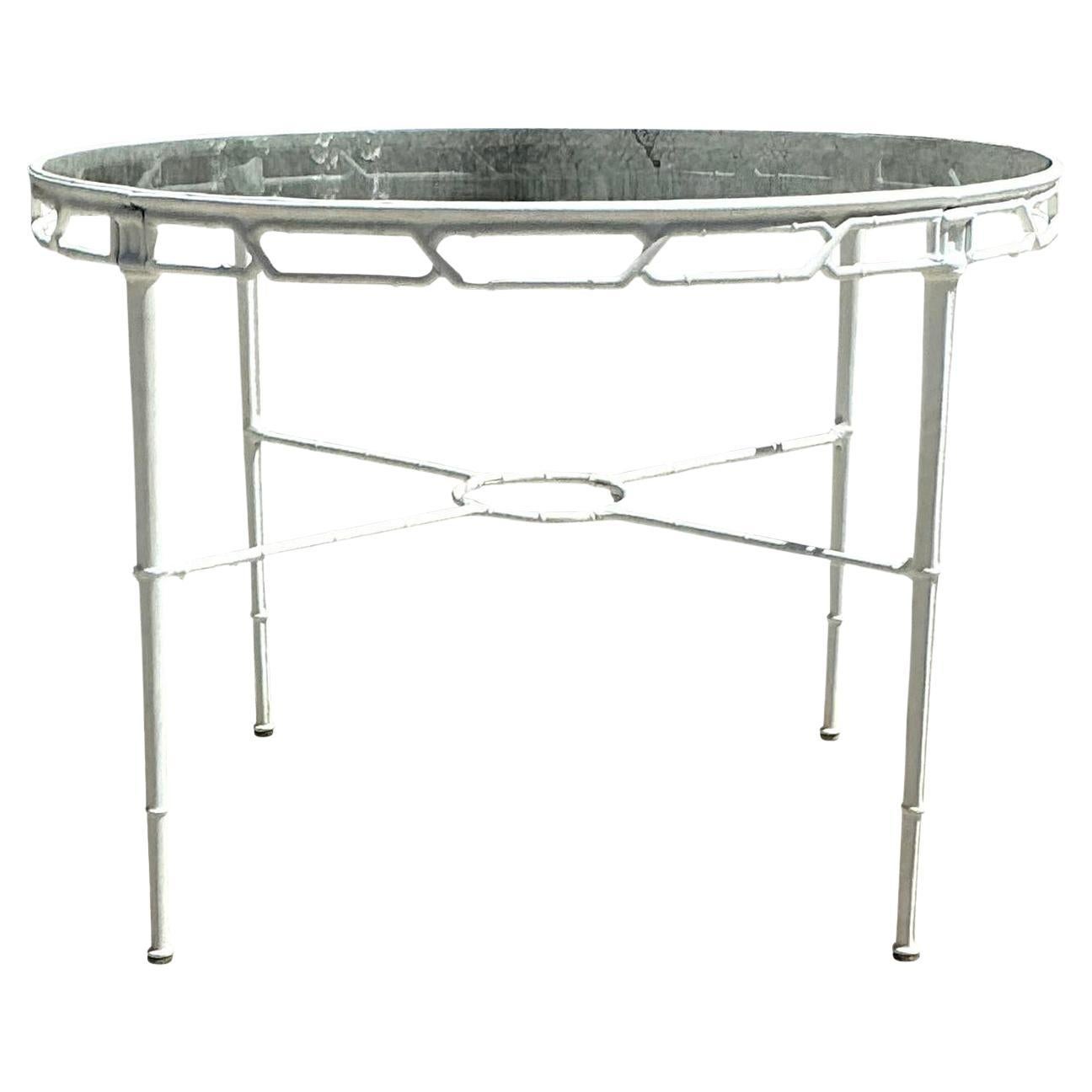 Vintage Coastal Cast Aluminum Table After Brown Jordan