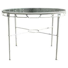 Vintage Coastal Cast Aluminum Table After Brown Jordan