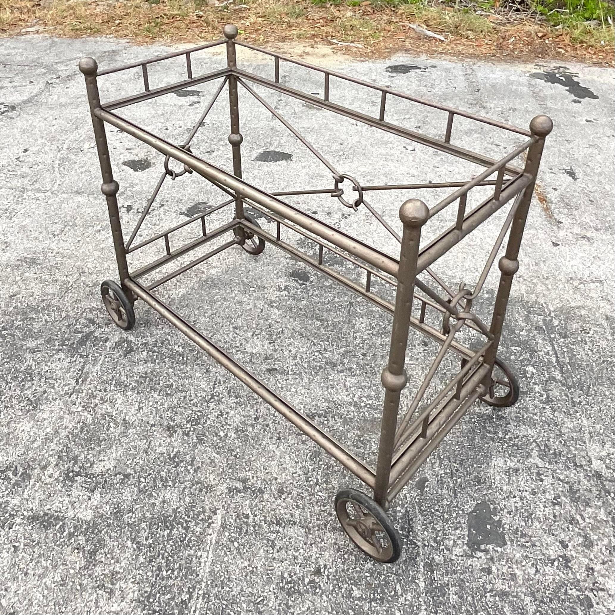 solid brass bar cart