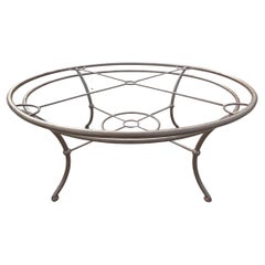 Vintage Coastal Cast Aluminum Target Back Dining Table