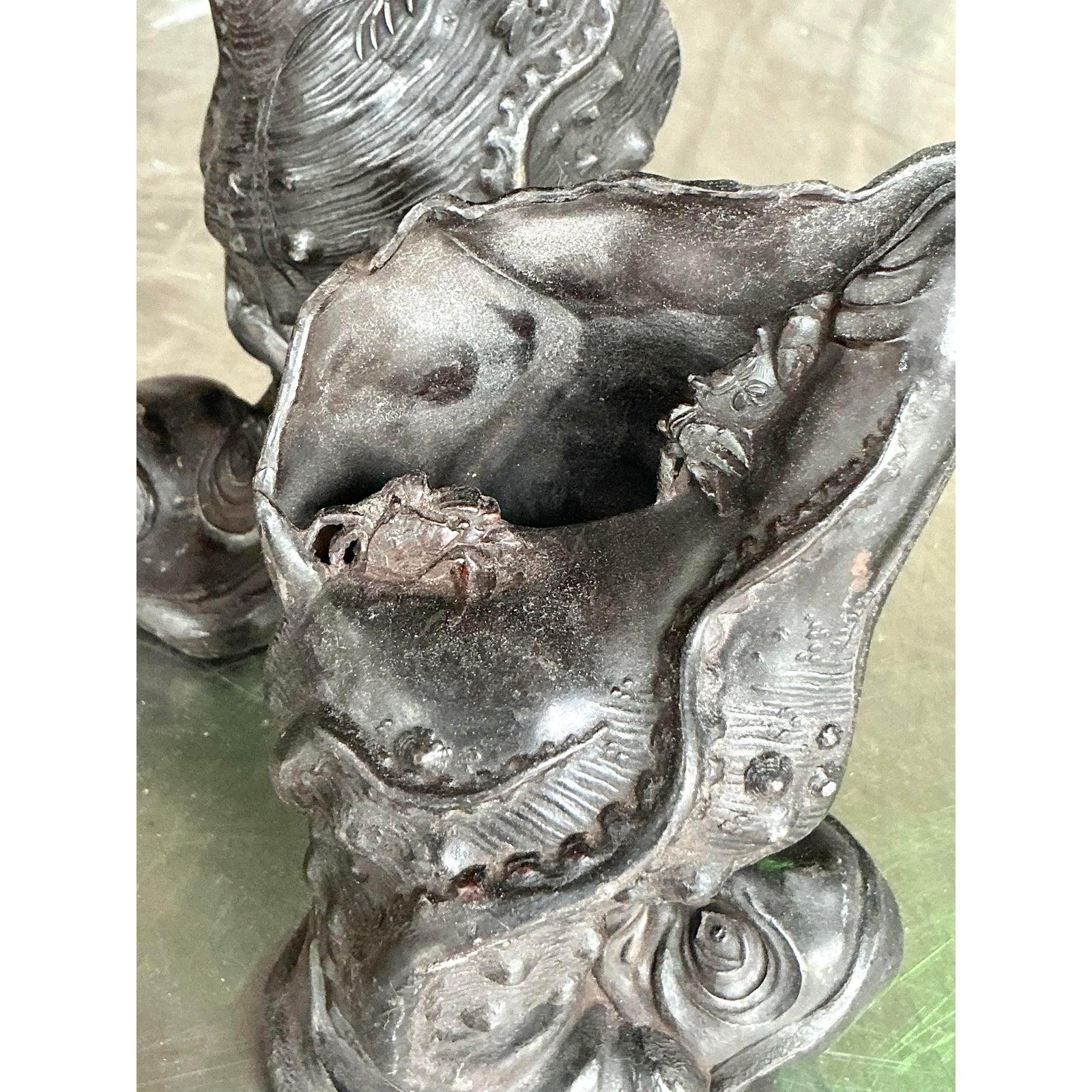 Bronzo Vaso Octopus in bronzo fuso costiero d'epoca - Una coppia in vendita