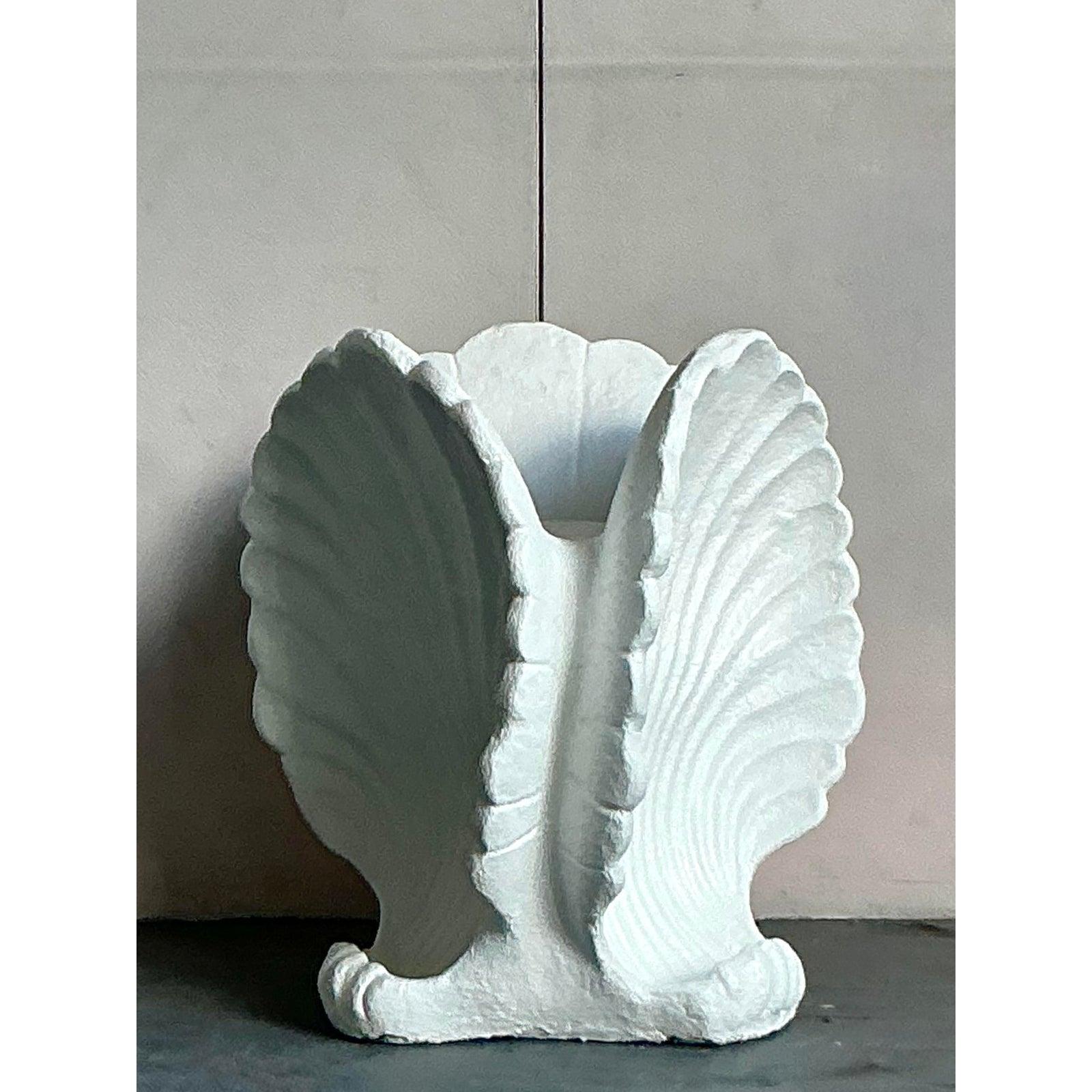Vintage Coastal Cast Concrete Clam Shell Dining Table Pedestal (20. Jahrhundert) im Angebot