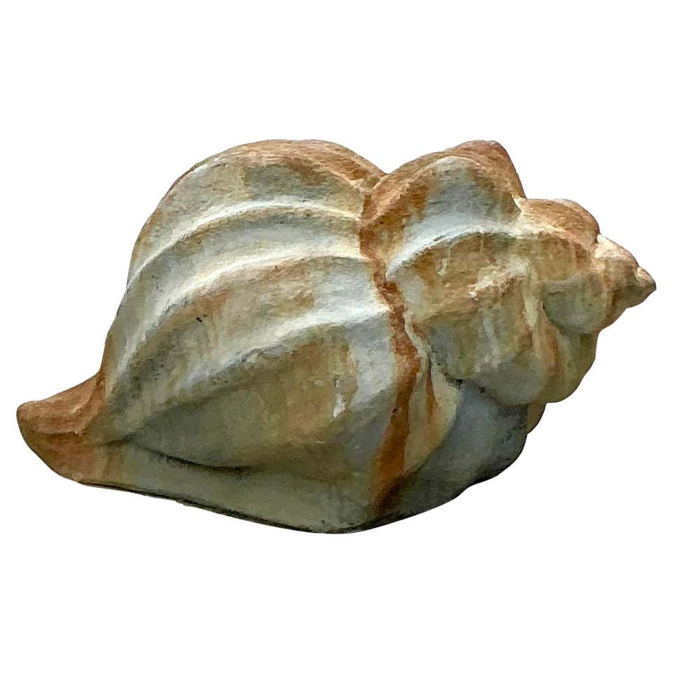 Vintage Monumental Coastal Plaster Conch Shell For Sale at 1stDibs