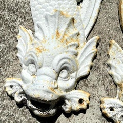 Vintage Coastal Cast Iron Dolphin Wall Plaques - a Pair