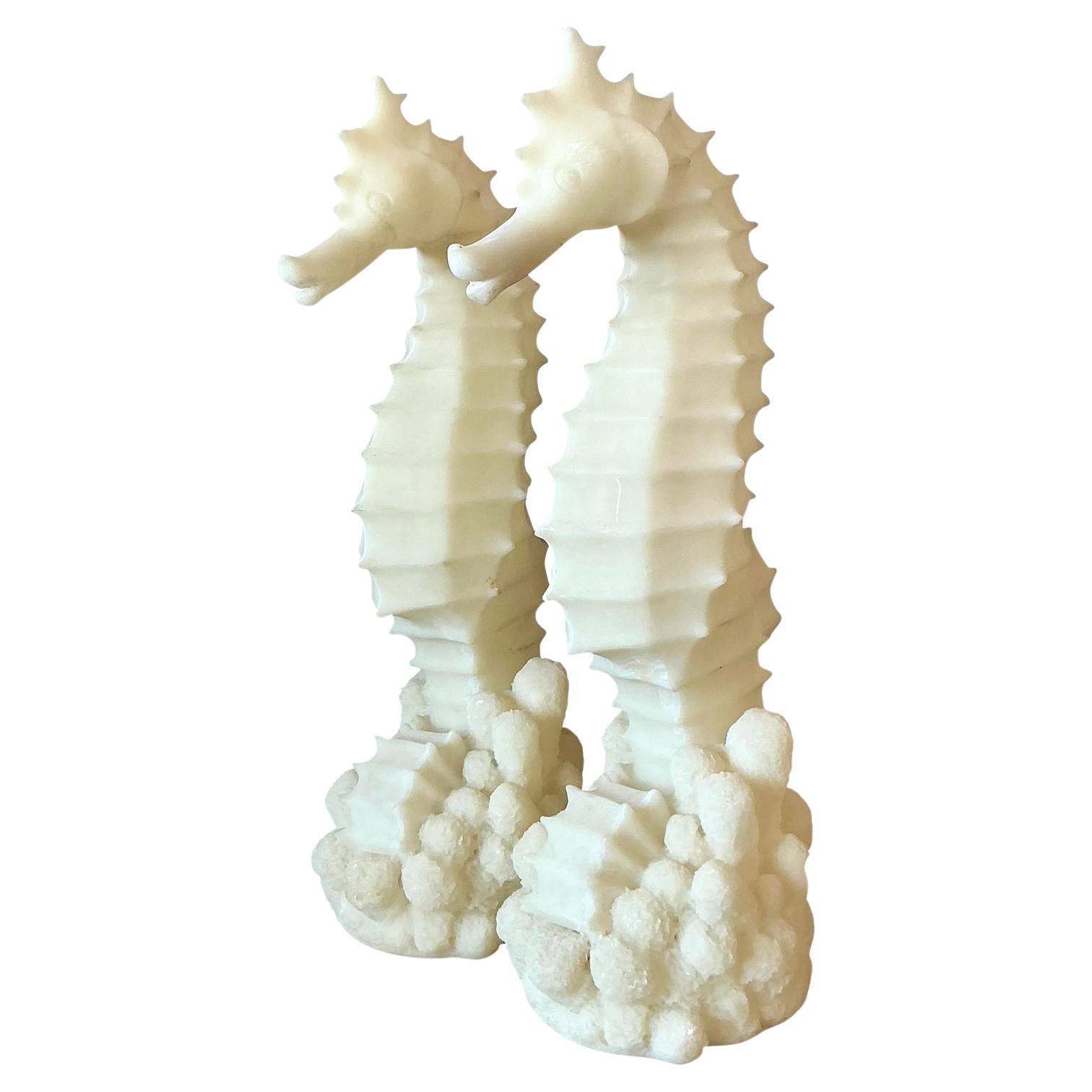 Lampade cavallucci marini in resina fusa vintage - una coppia in vendita