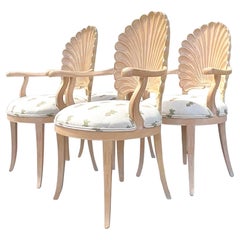 Chaises Grotto vintage en céramique sculptées - Ensemble de quatre