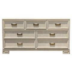 Used Coastal Cerused Lexington Greek Key Dresser