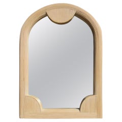 Vintage Coastal Cerused Pencil Reed Mirror
