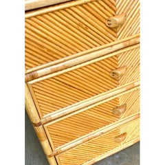 Vintage Coastal Chevron Pencil Reed Dresser