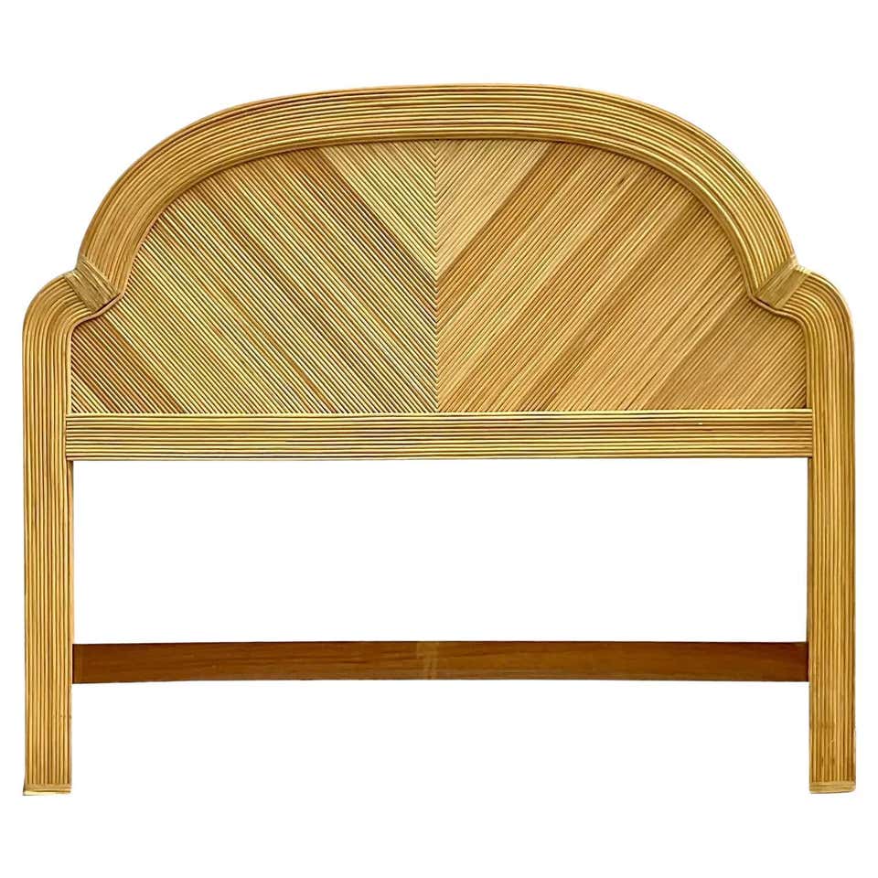 Vintage Coastal Chevron Pencil Reed Credenza at 1stDibs