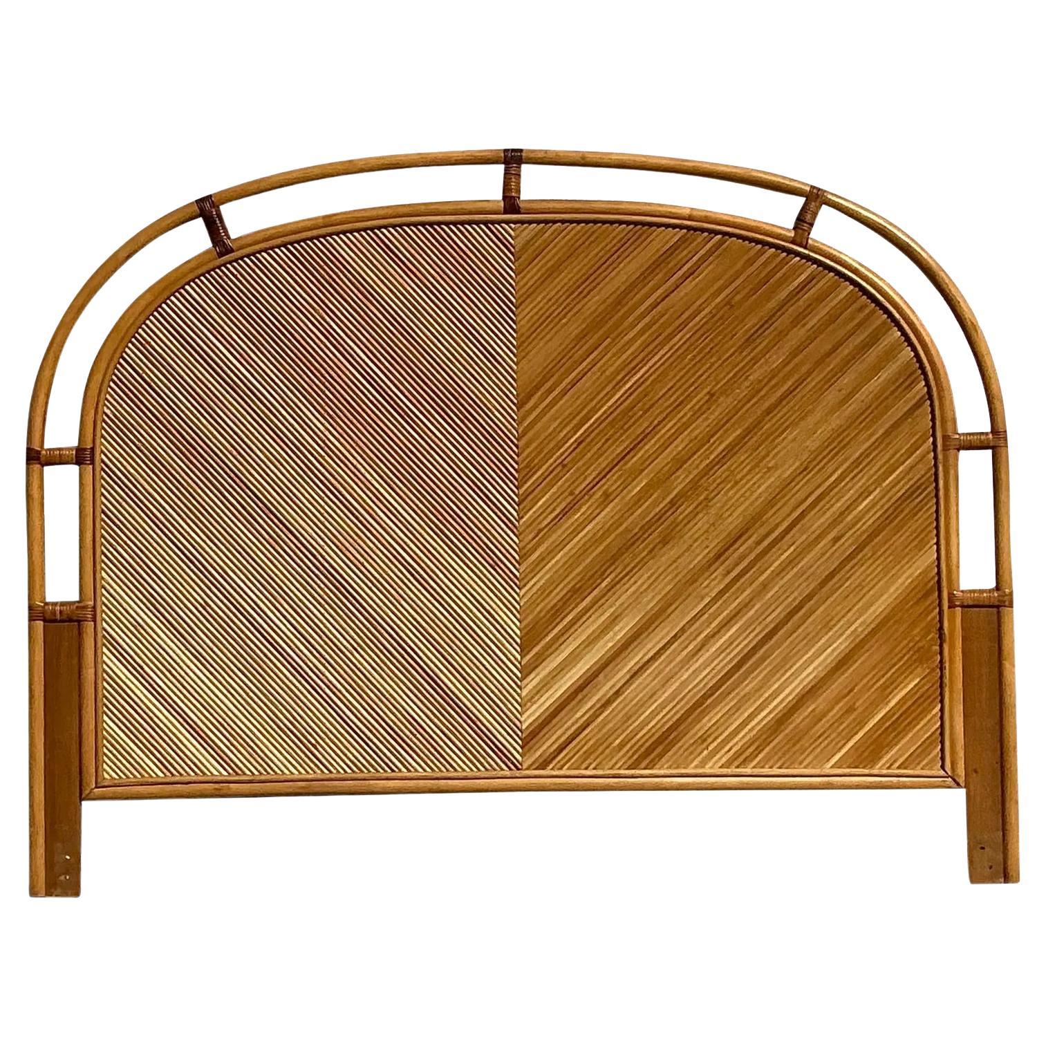 Cabecero Queen Vintage Coastal Chevron Pencil Reed