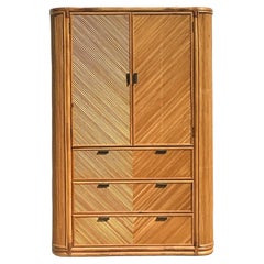 Armoire Coastal Chevron Reed