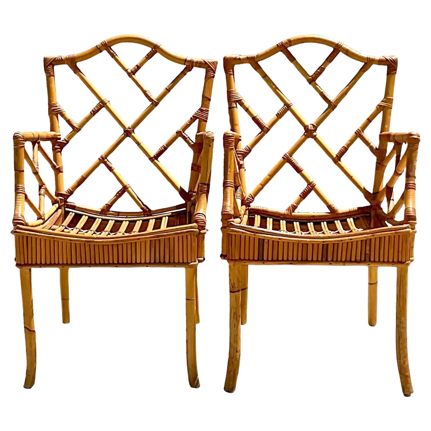 Pair of Vintage Bamboo Chairs at 1stDibs