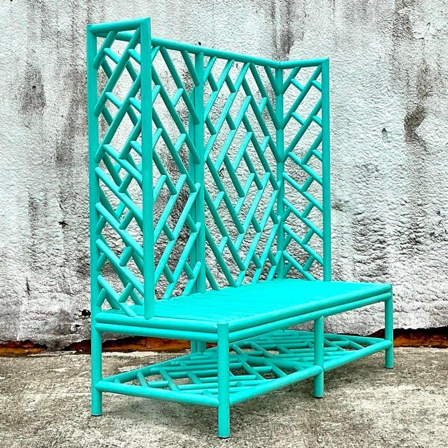 Divano in rattan Chippendale cinese d'epoca In condizioni buone in vendita a west palm beach, FL