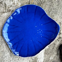 Vintage Coastal Cobalt Glass Tray
