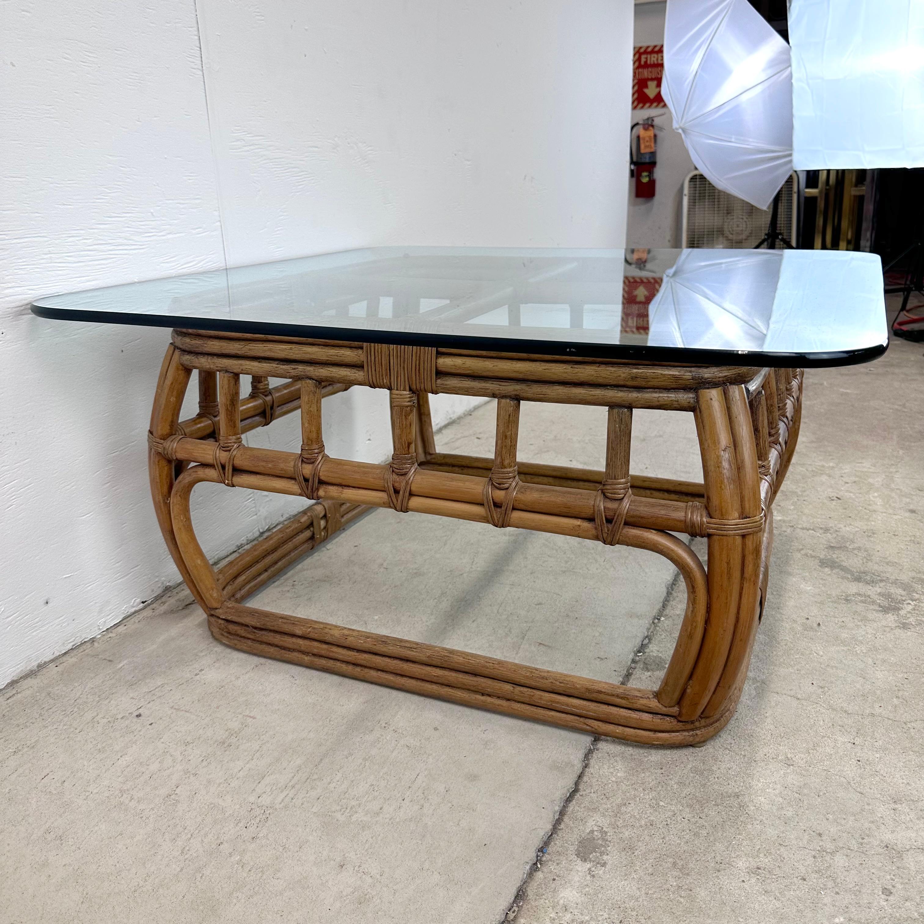 coastal glass coffee table