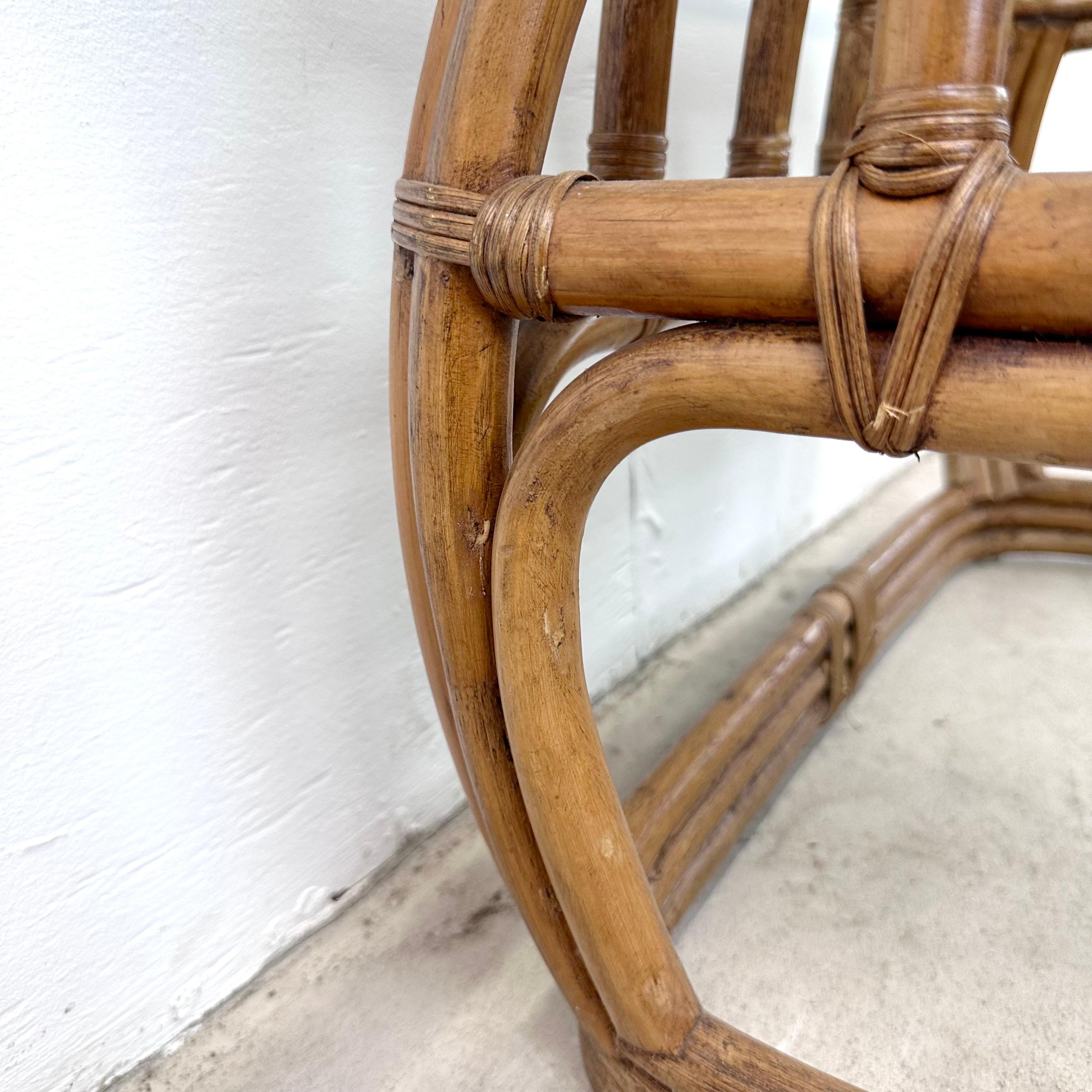 Vintage Coastal Coffee Table by Ficks Reed In Good Condition For Sale In Trenton, NJ