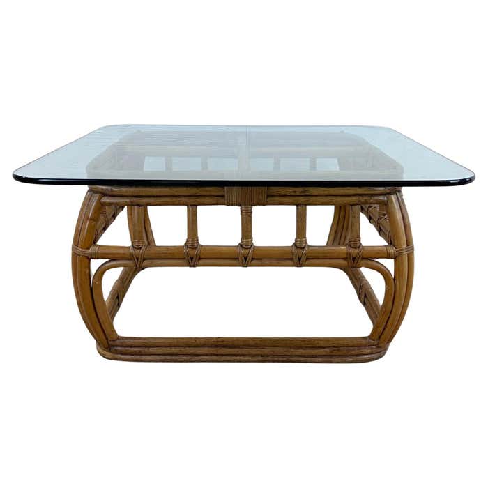 Vintage Coastal Coffee Table by Ficks Reed For Sale at 1stDibs | round ...