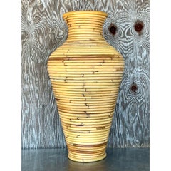 Vintage Coastal Coiled Bleistift Schilf Bodenvase