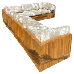 Retro Coastal Comfort Designs Pencil Reed Sectional Sofa