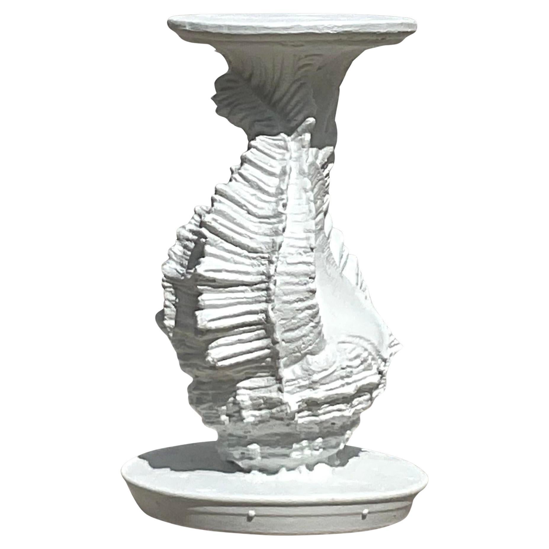 Pedestal de concha costera vintage