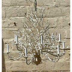 Vintage Coastal Coral Branch Chandelier