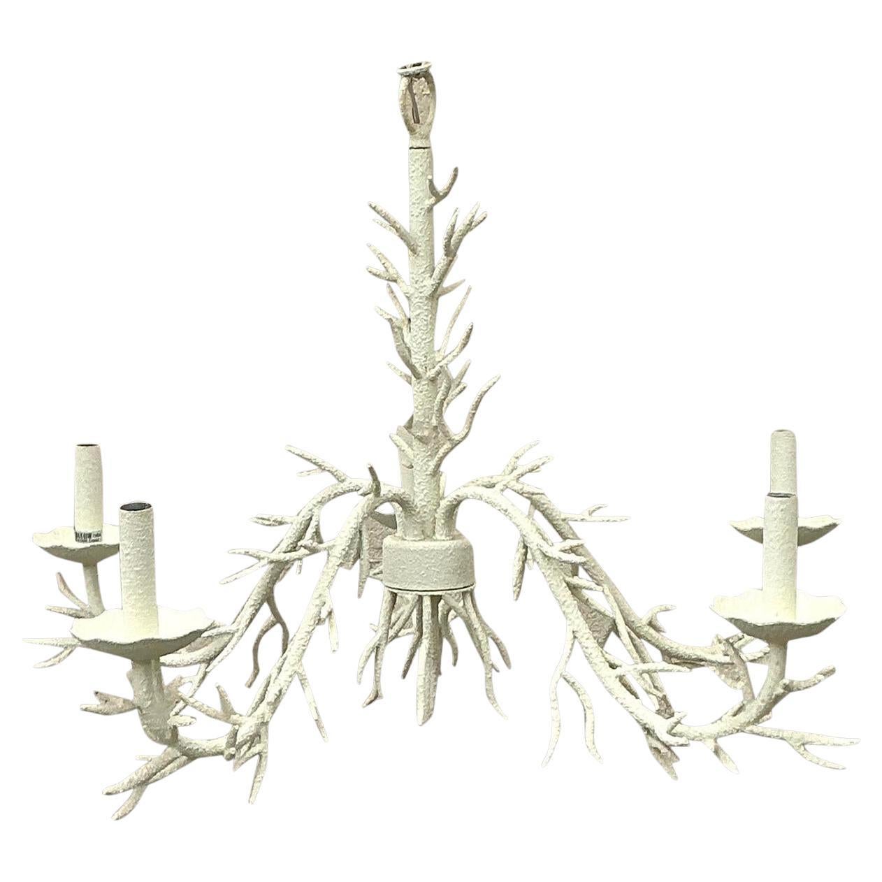 Vintage Coastal Coral Branch Kronleuchter