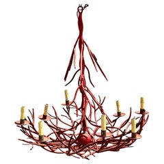Vintage Coastal Coral Branch Chandelier