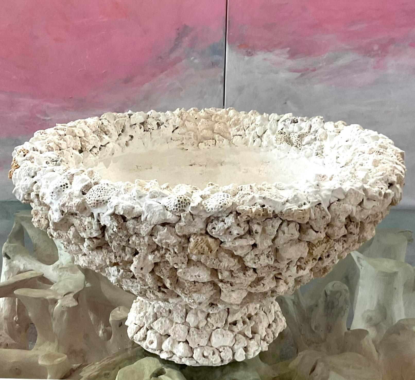 Stone Vintage Coastal Custom Monumental Coquina Planter