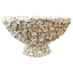 Vintage Coastal Custom Monumental Coquina Planter
