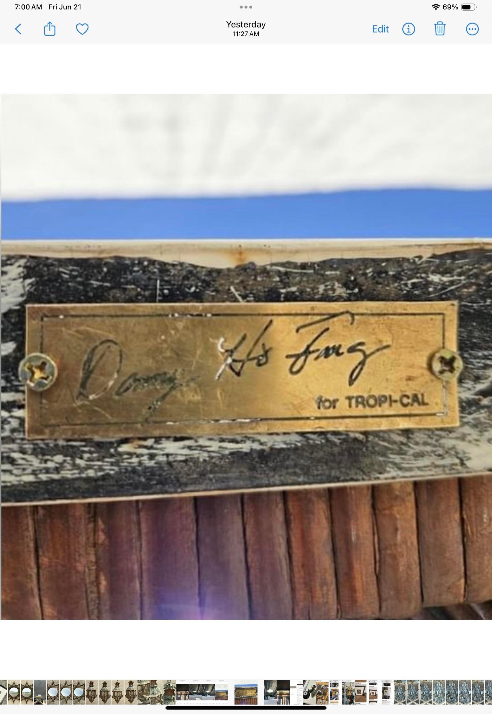 Table de salle à manger vintage Coastal Danny Ho Fong pour Trop-Cal en vente 4