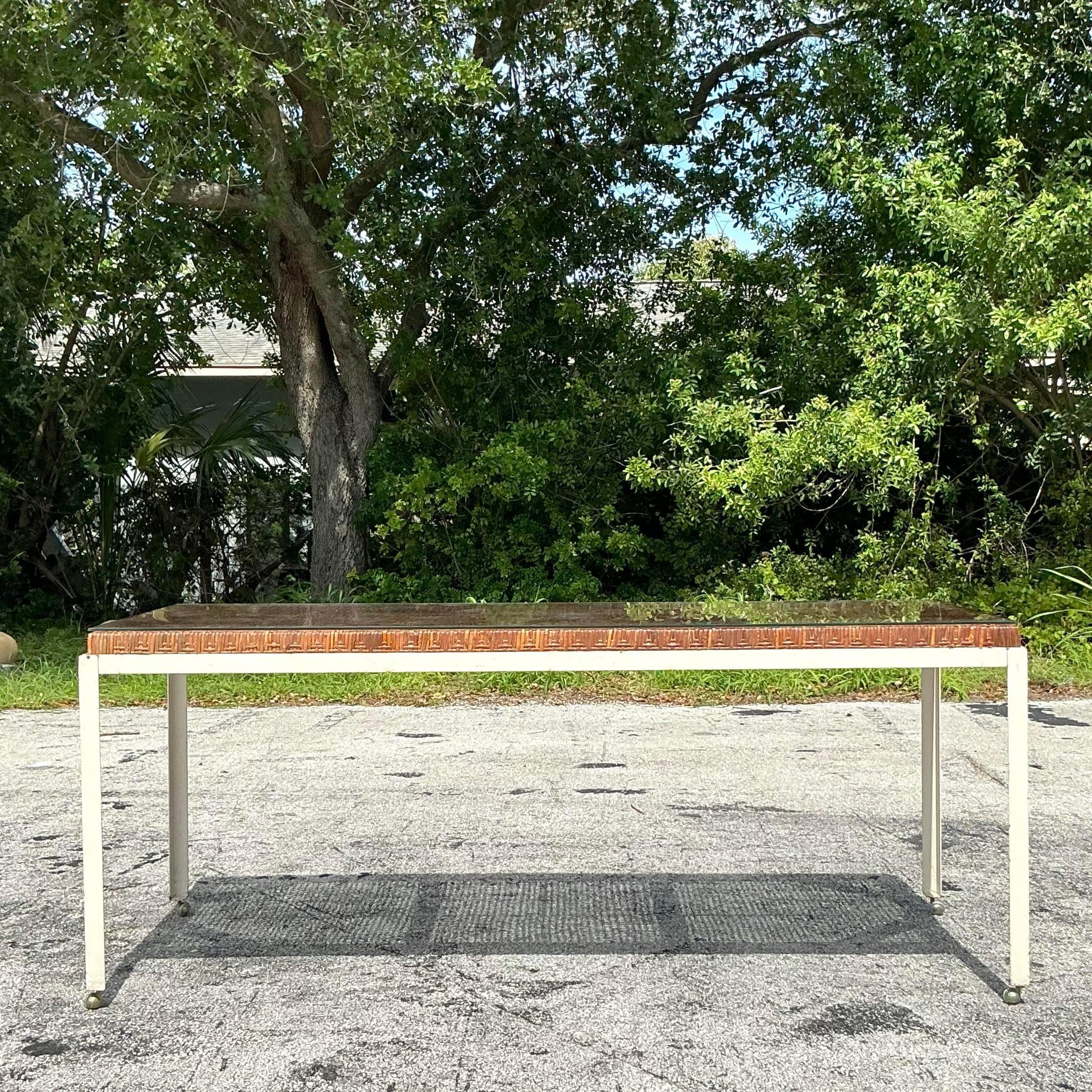 20ième siècle Table de salle à manger vintage Coastal Danny Ho Fong pour Trop-Cal en vente