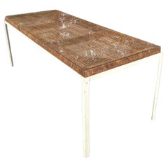 Vintage Coastal Danny Ho Fong for Trop-Cal Rattan Top Dining Table