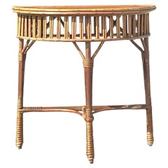 Mesa Vintage Coastal Demilune Stick Rattan