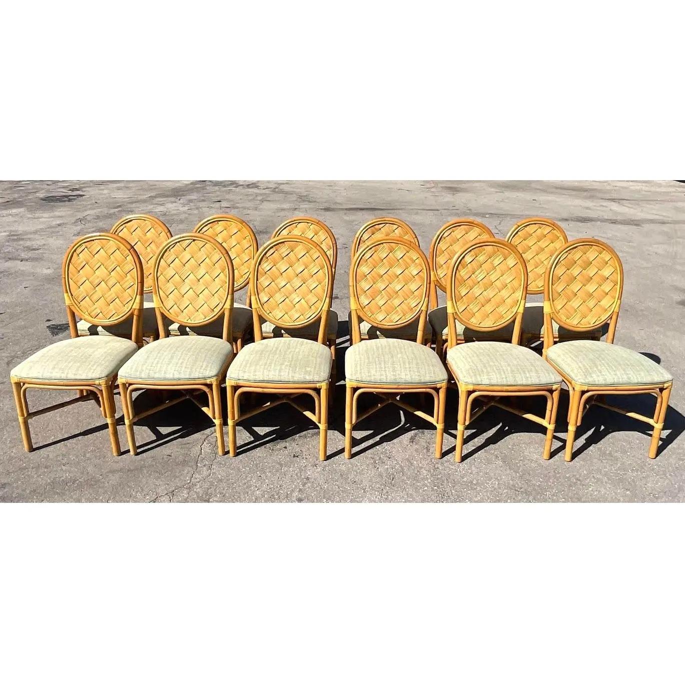 Vintage Coastal Dining Chairs After John Hutton for Donghia, Set of 6 2