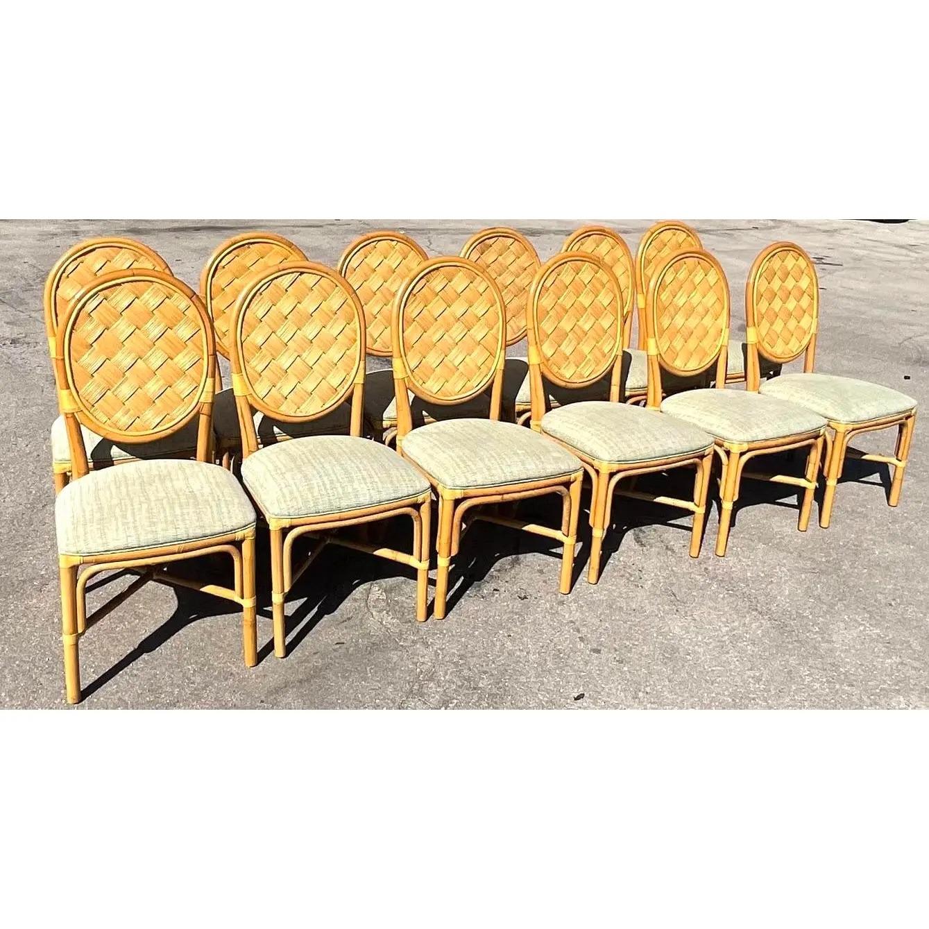 Vintage Coastal Dining Chairs After John Hutton for Donghia, Set of 6 3