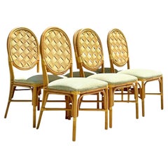 Vintage Coastal Dining Chairs in the Manner of John Hutton, Set of 8