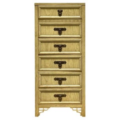 Retro Coastal Dixie Shangri-La Tall Fretwork Chest of Drawers