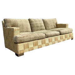 Vintage Coastal Donghia “Block Island” Woven Rattan Sofa