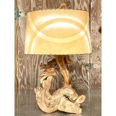 Vintage Coastal Drift Wood Table Lamp