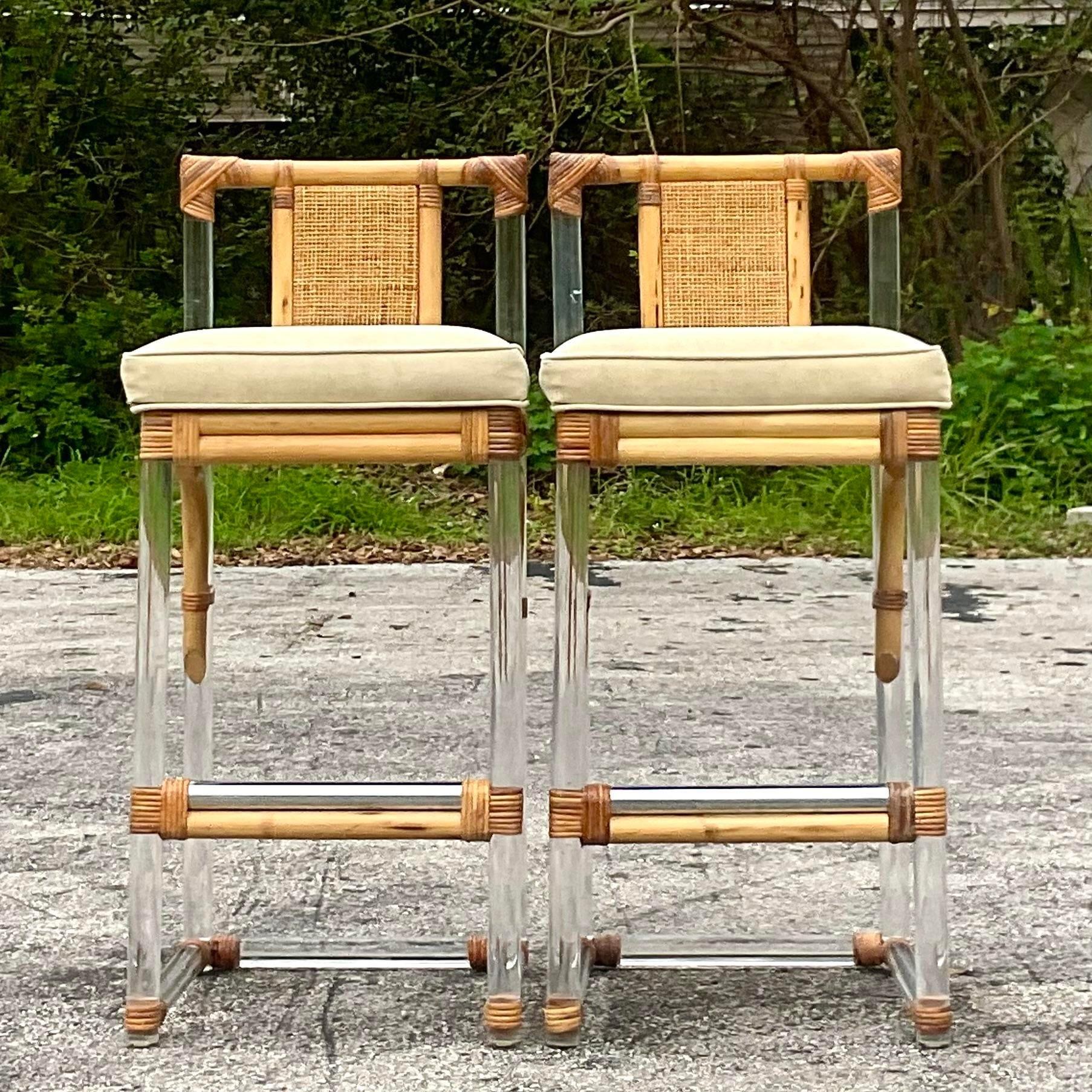 Vintage Coastal Ebony Rattan Brighton Chairs - Set of 4 12