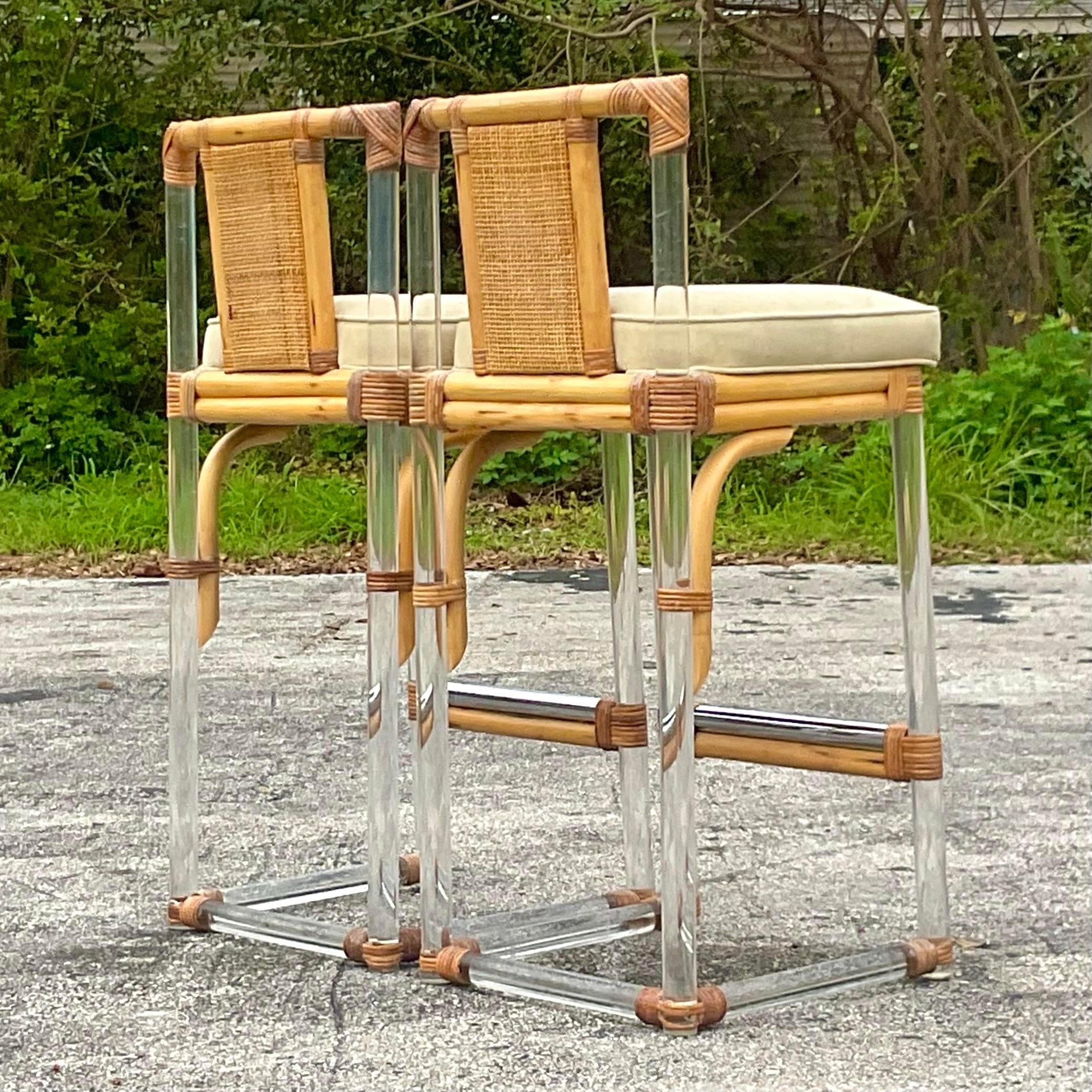 Vintage Coastal Ebony Rattan Brighton Chairs - Set of 4 13