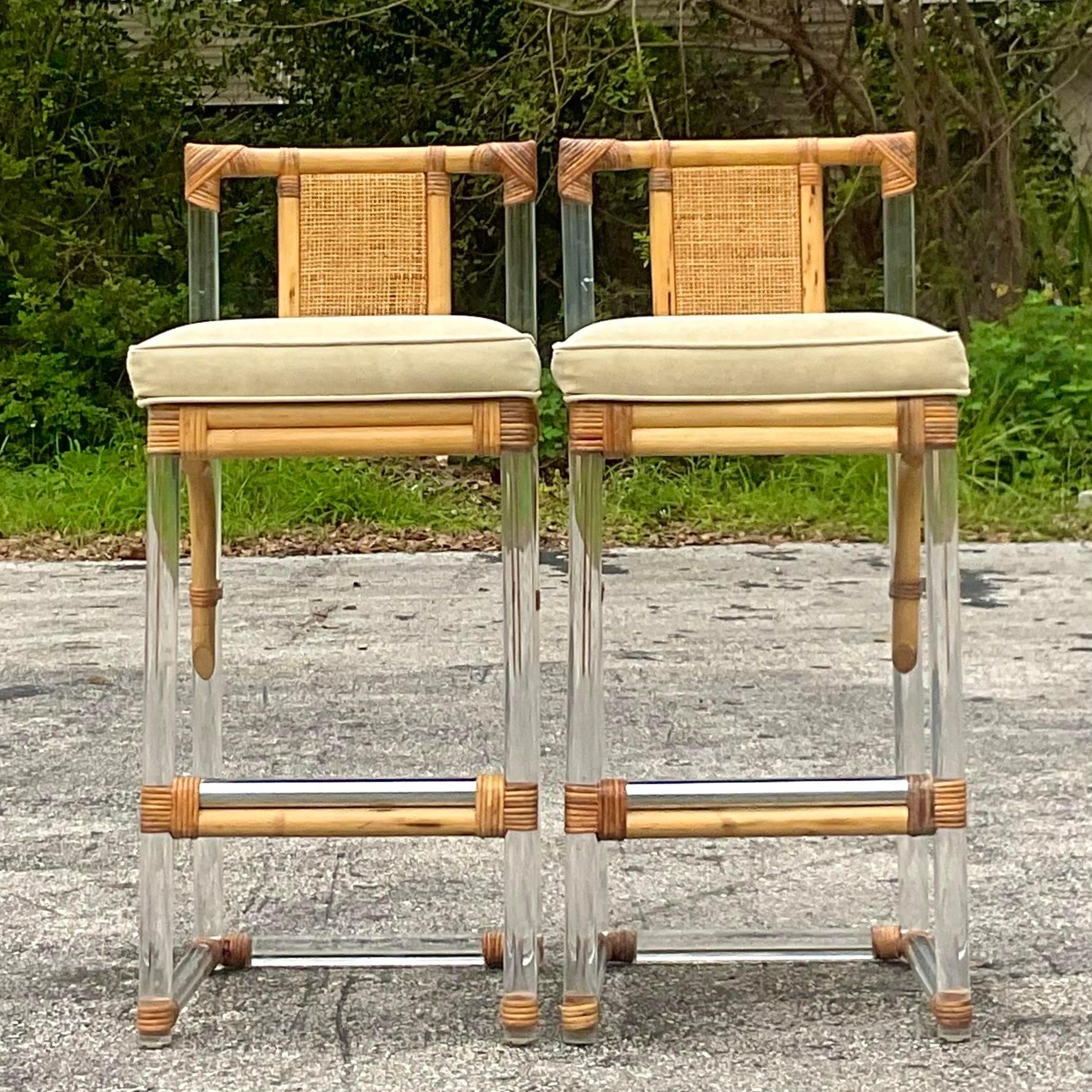 Vintage Coastal Ebony Rattan Brighton Chairs - Set of 4 14